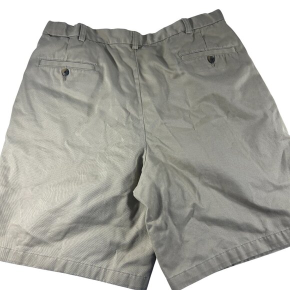 Haggar Mens Shorts Size 38 Cotton Expandable Waist Khaki Beige - Picture 2 of 7